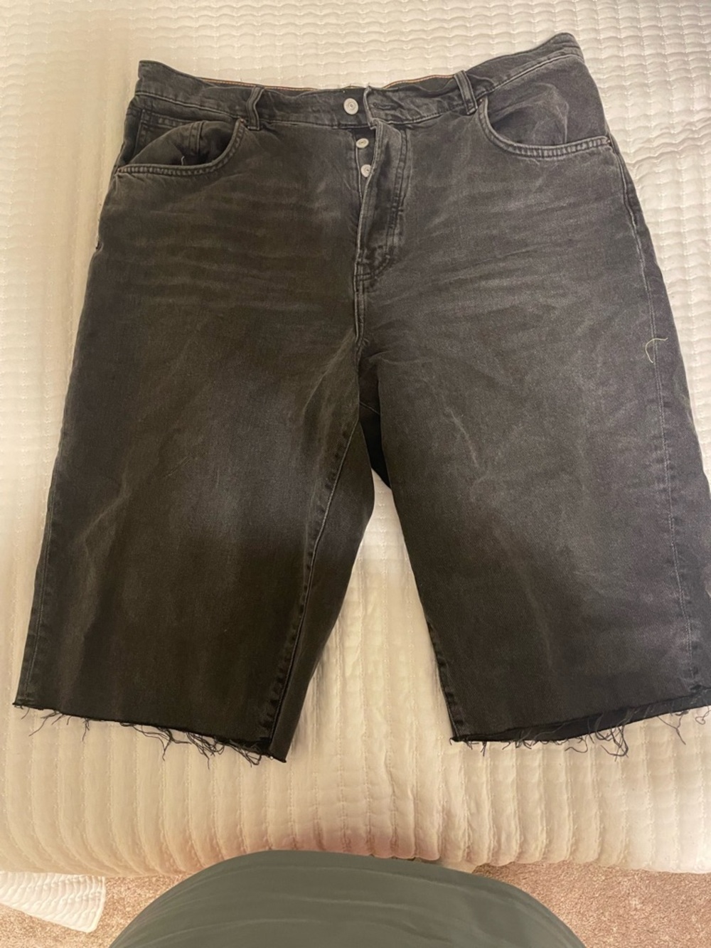 We The Free Black Cutoff Denim Bermuda Shorts